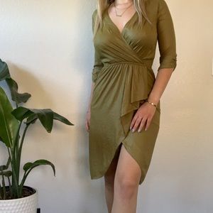 Satin green dress